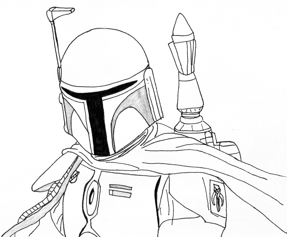 Hand Drawn Boba Fett Coloring Game Hand Drawn Boba Fett