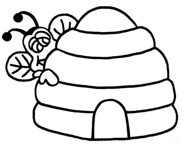 Happy Bee and Beehive Coloring Game Happy Bee and Beehive