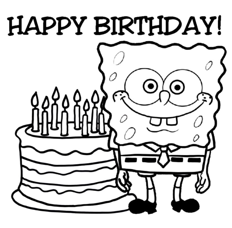 Happy Birthday SpongeBob Coloring Game Happy Birthday SpongeBob