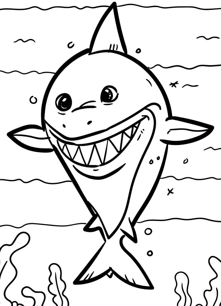 Happy Cartoon Shark