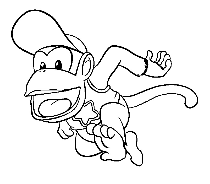 Happy Diddy Kong Coloring Game Happy Diddy Kong