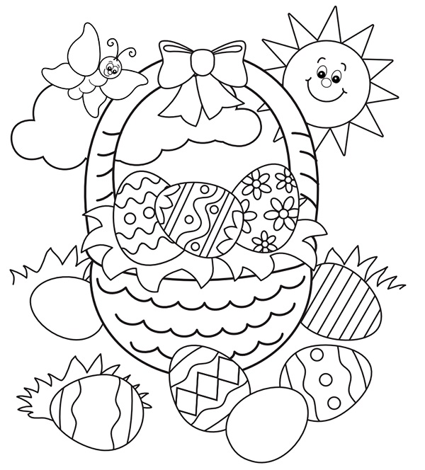 Happy Easter Basket Coloring Game Happy Easter Basket