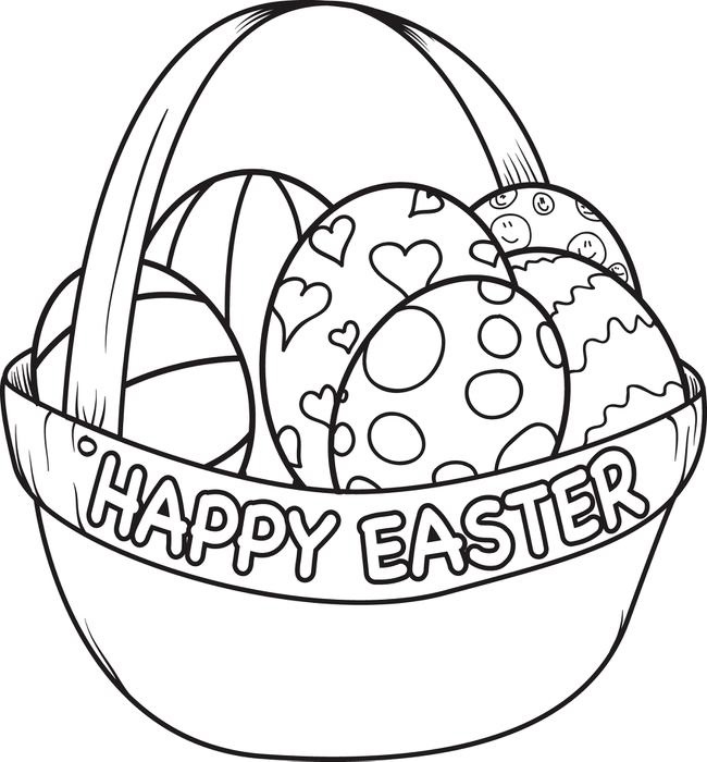 Happy Easter Eggs Basket Coloring Game Happy Easter Eggs Basket