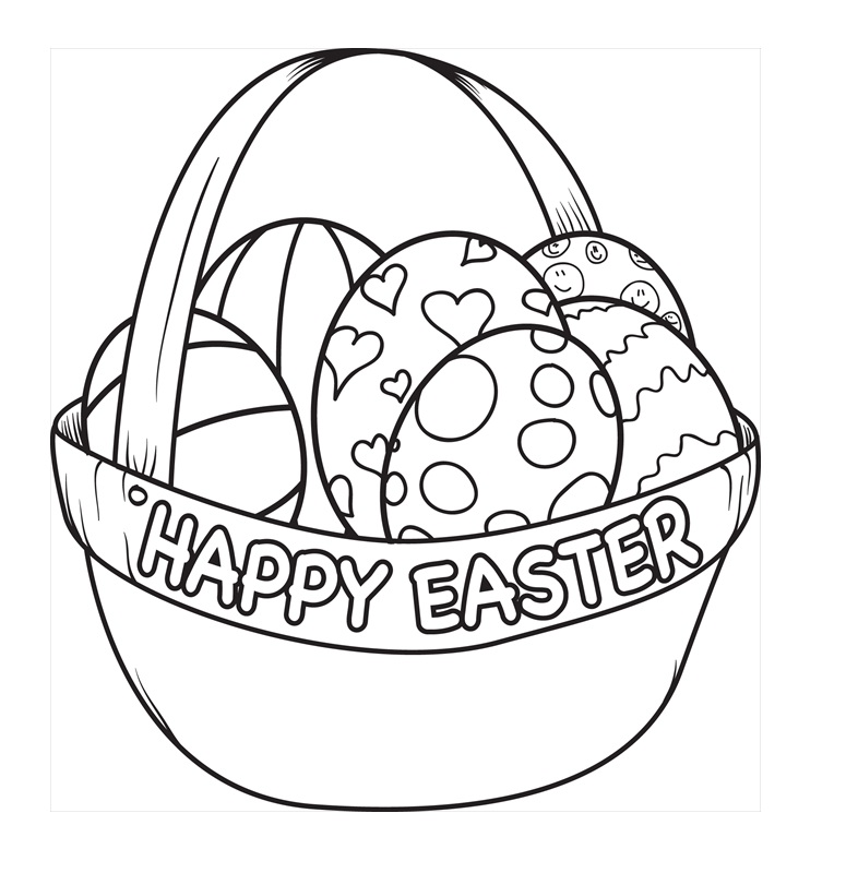 Happy Easter with Easter Basket 1 Coloring Game Happy Easter with Easter Basket 1
