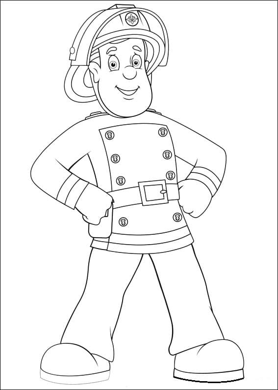 Happy Fireman Sam Coloring - Play Free Coloring Game Online