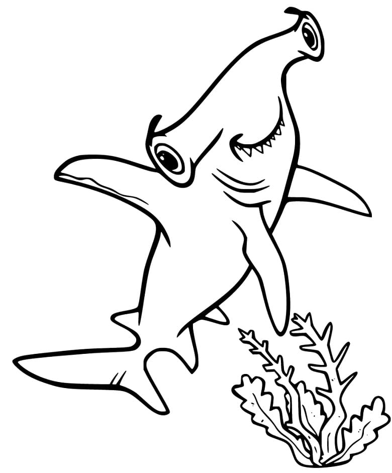 Happy Hammerhead Shark Coloring Game Happy Hammerhead Shark