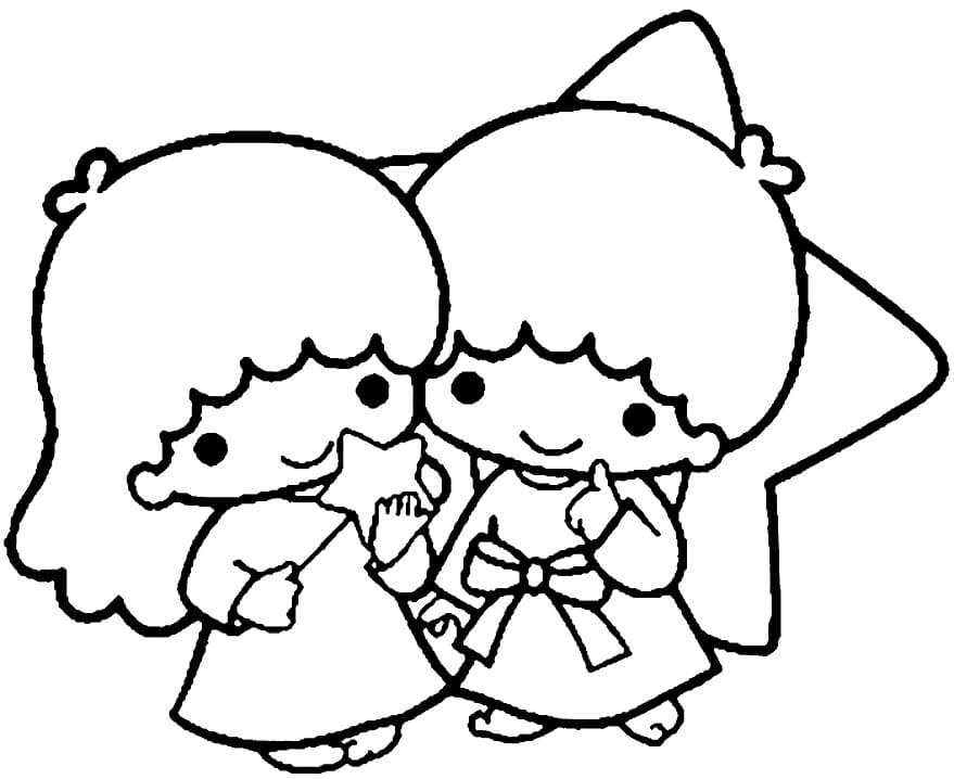 Happy Little Twin Stars Coloring Game Happy Little Twin Stars