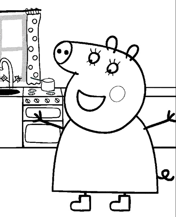 Happy Mummy Pig Coloring Game Happy Mummy Pig