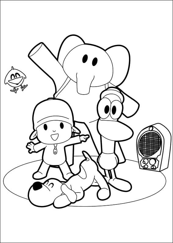 Happy Pocoyo with Friends Coloring Game Happy Pocoyo with Friends