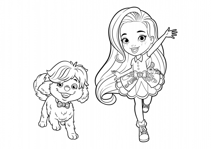 Happy Sunny and Doodle Coloring Game Happy Sunny and Doodle
