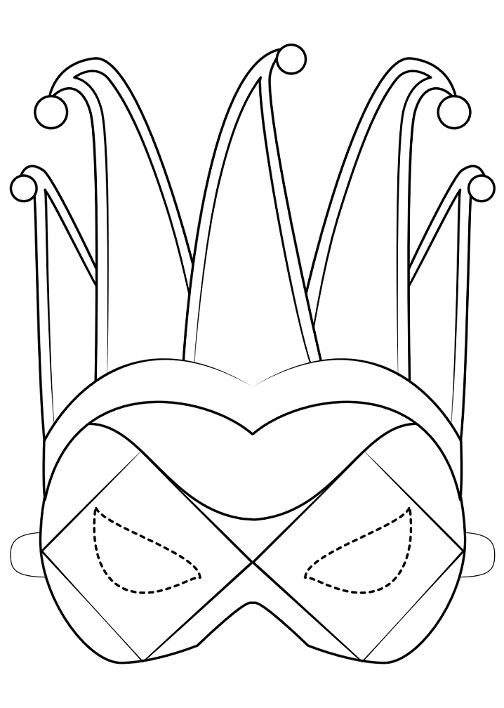 Harlequin Mask Mardi Gras Coloring - Play Free Coloring Game Online