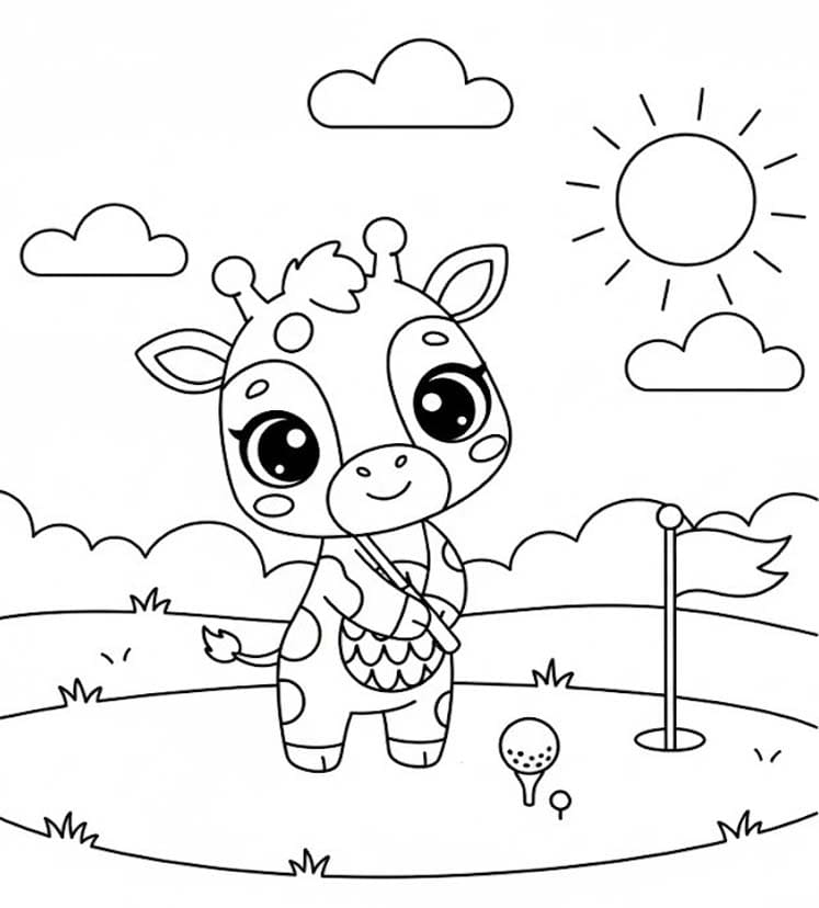 Hatchimals Girreo playing golf