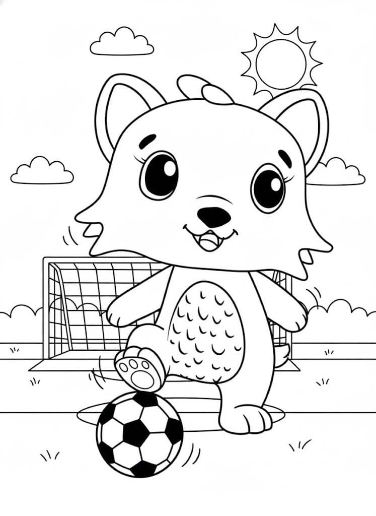 Hatchimals Kittycan playing football