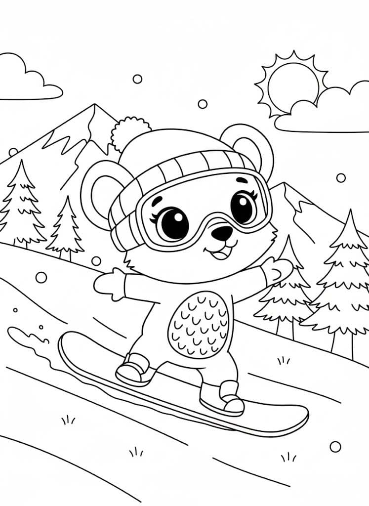 Hatchimals Mouseswift skiing