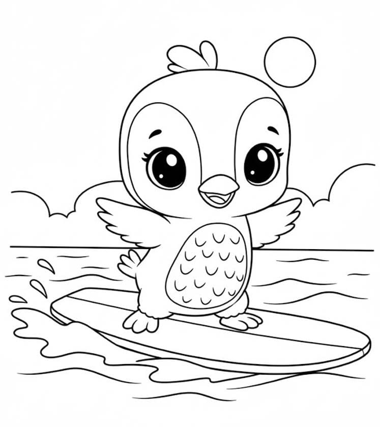 Hatchimals Penguala surfing