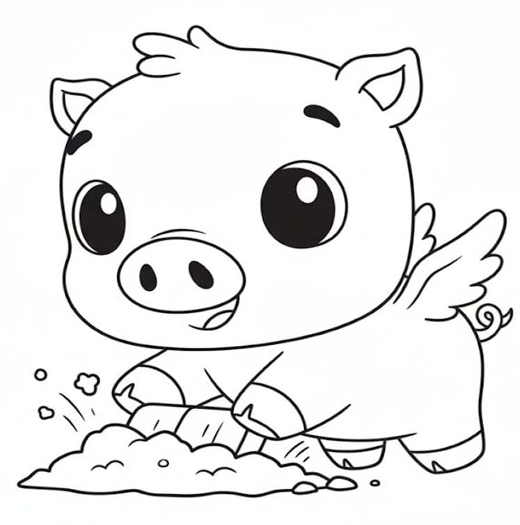 Hatchimals Pigpiper digging the earth