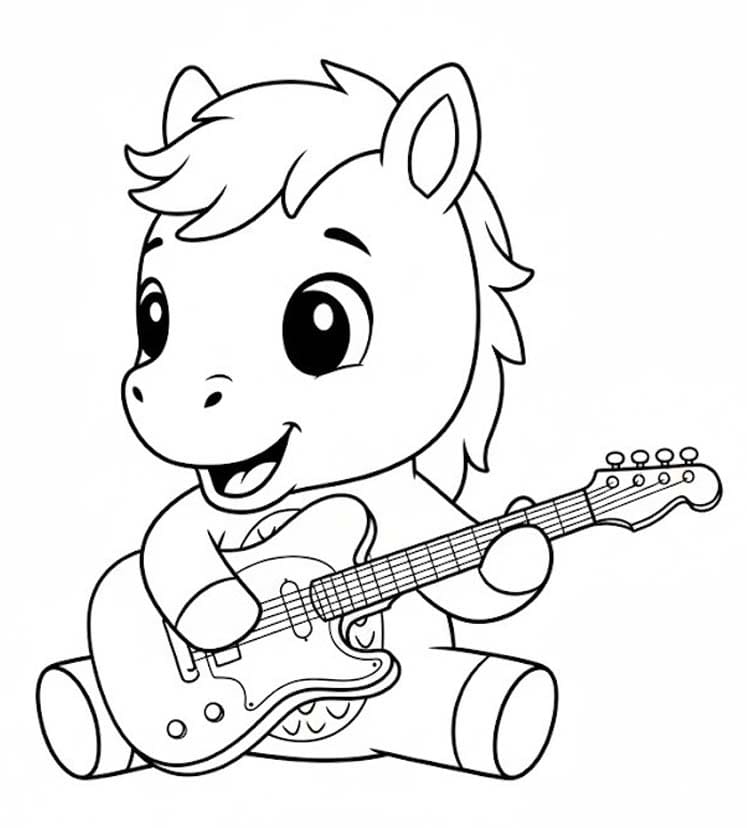 Hatchimals Ponette playing guitar