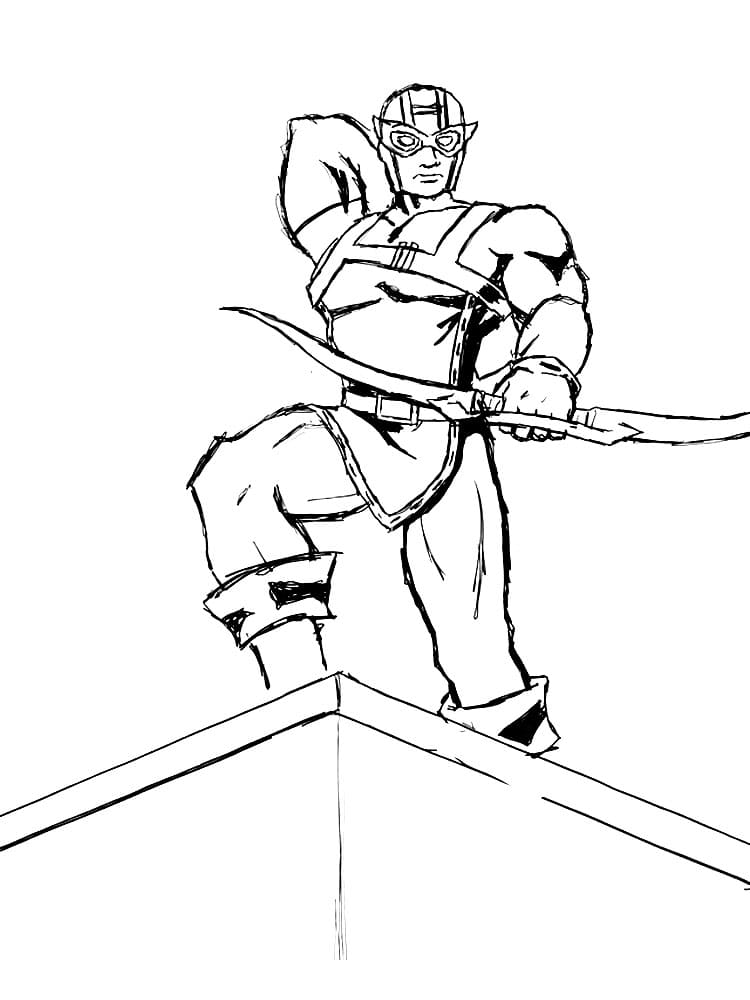 Hawkeye on Roof Coloring Game Hawkeye on Roof