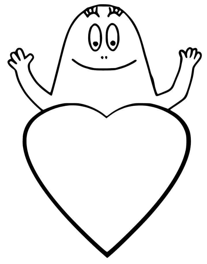 Heart Barbapapa Coloring Game Heart Barbapapa