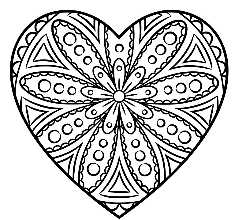 Doodle Heart Mandala Coloring - Play Free Coloring Game Online