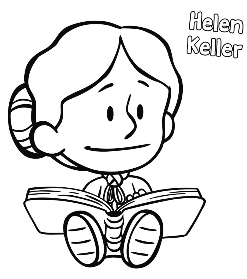 Helen Keller from Xavier Riddle Coloring - Play Free Coloring Game Online