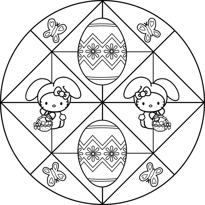 Hello Kitty Easter Mandala Coloring Game Hello Kitty Easter Mandala