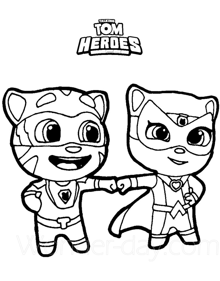 Hero Tom and Angela Coloring Game Hero Tom and Angela