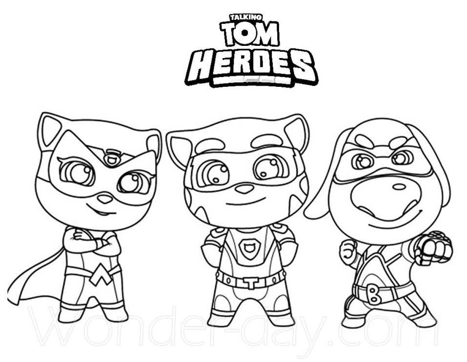 Talking Tom Heroes Coloring Games - ColoringGames.Net