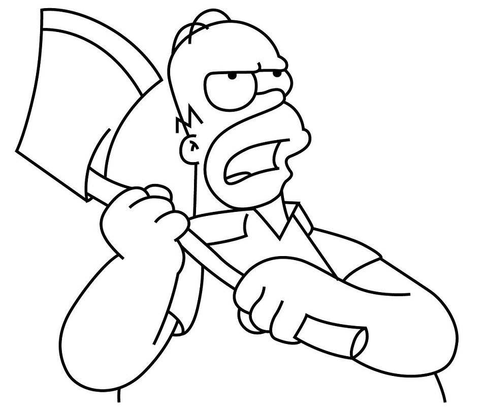 Homer Simpson with Axe