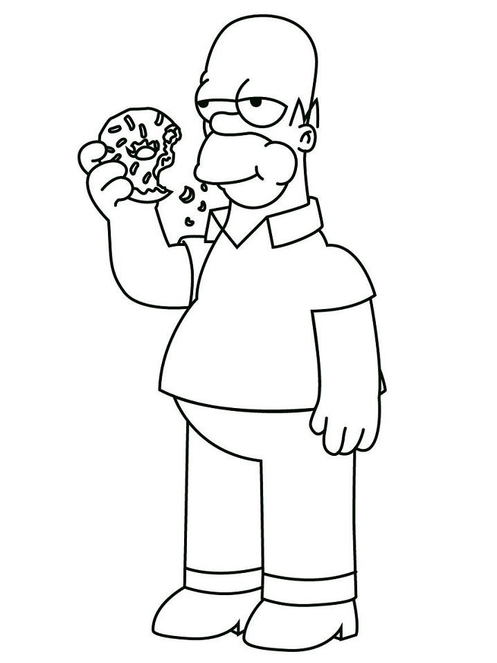 Homer Simpson with Axe Coloring - Play Free Coloring Game Online