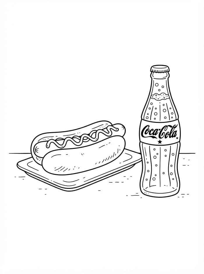 Hot dog and Coca Cola