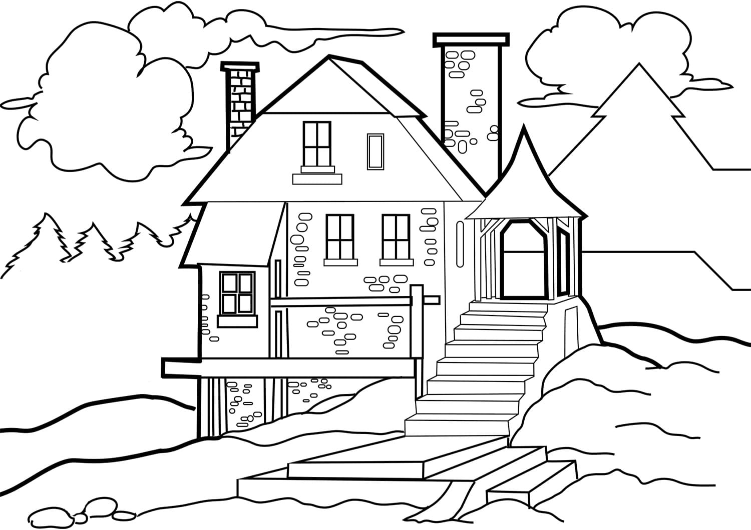 House in the Wilderness Coloring Game House in the Wilderness