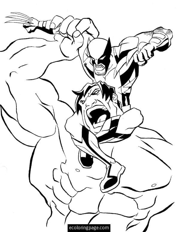 Hulk vs The Wolverine Coloring Game Hulk vs The Wolverine