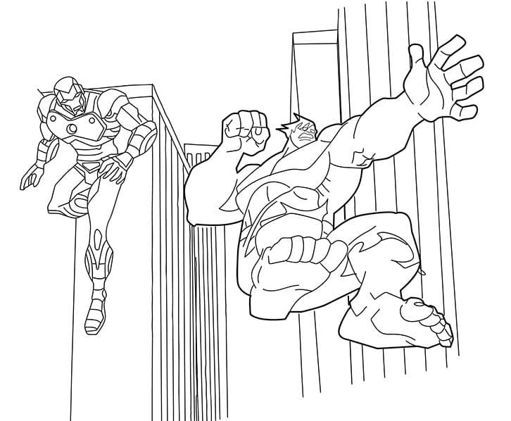 Hulk with Iron Man Coloring Game Hulk with Iron Man