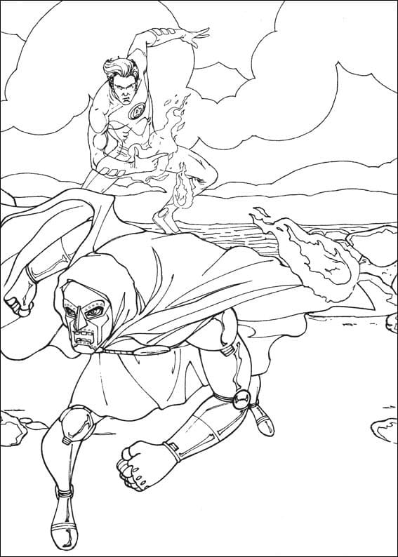 Human Torch and Doctor Doom