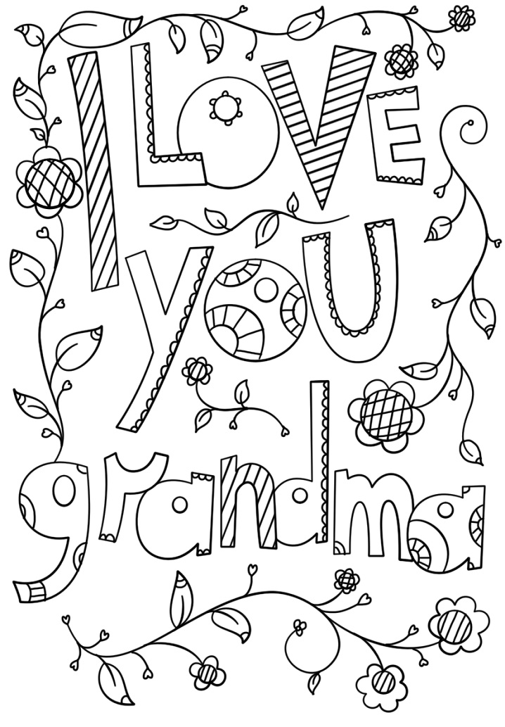 I Love You Grandma Doodle Coloring Game I Love You Grandma Doodle