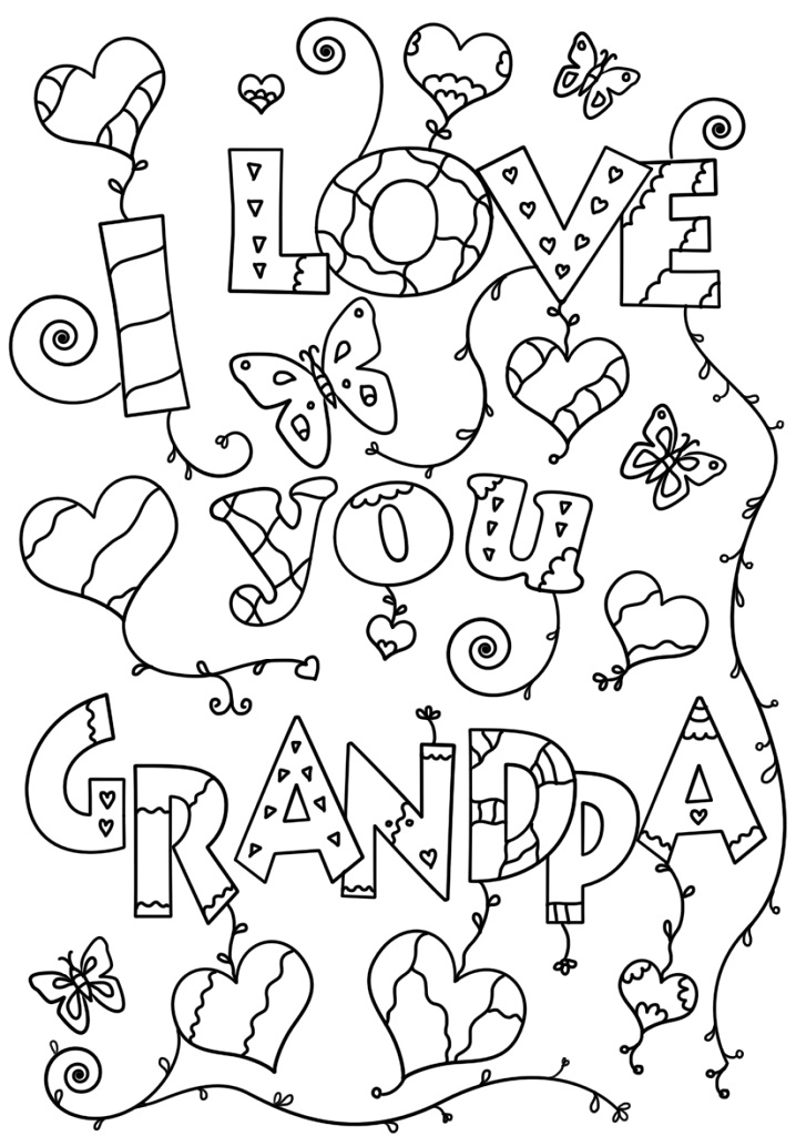 I Love You Grandpa Coloring Game I Love You Grandpa