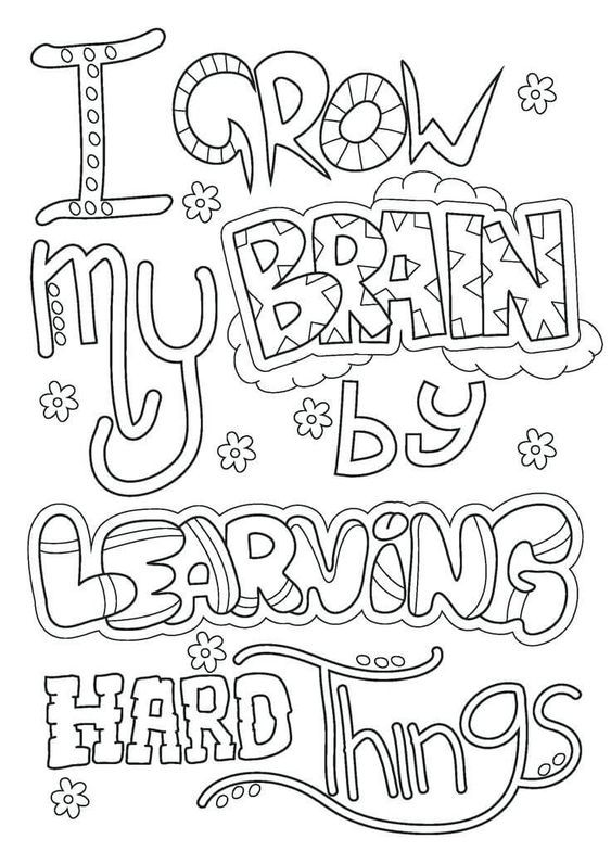 I grow my brain by learning hard things Coloring Game I grow my brain by learning hard things