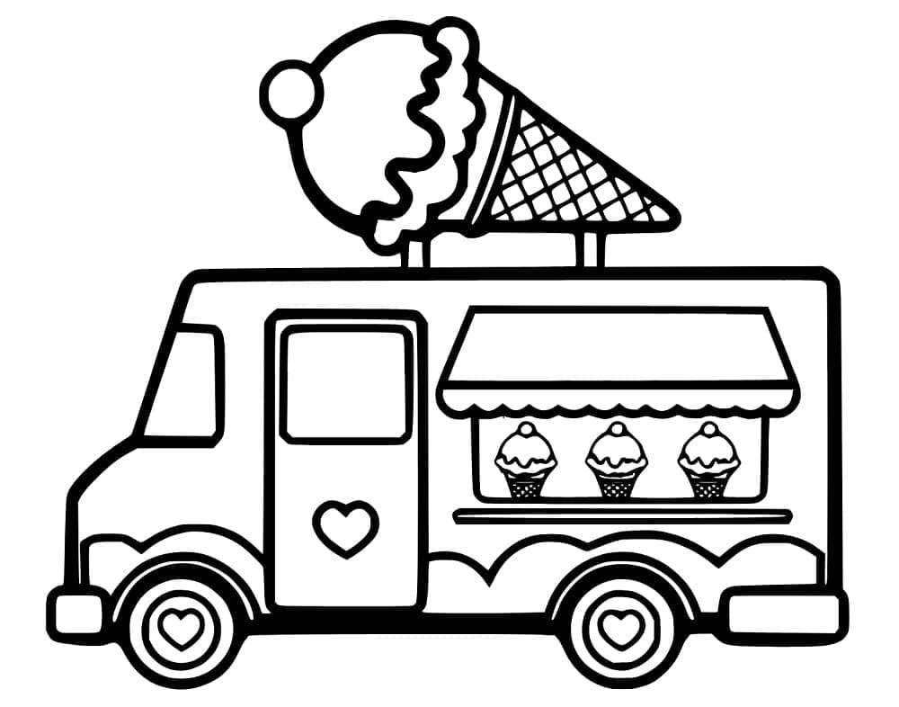Ice Cream Truck Drawing Coloring Game Ice Cream Truck Drawing