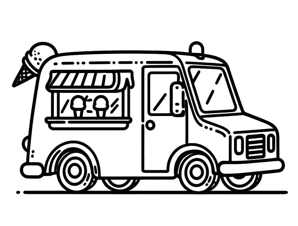 Ice Cream Truck On Road Coloring Game Ice Cream Truck On Road
