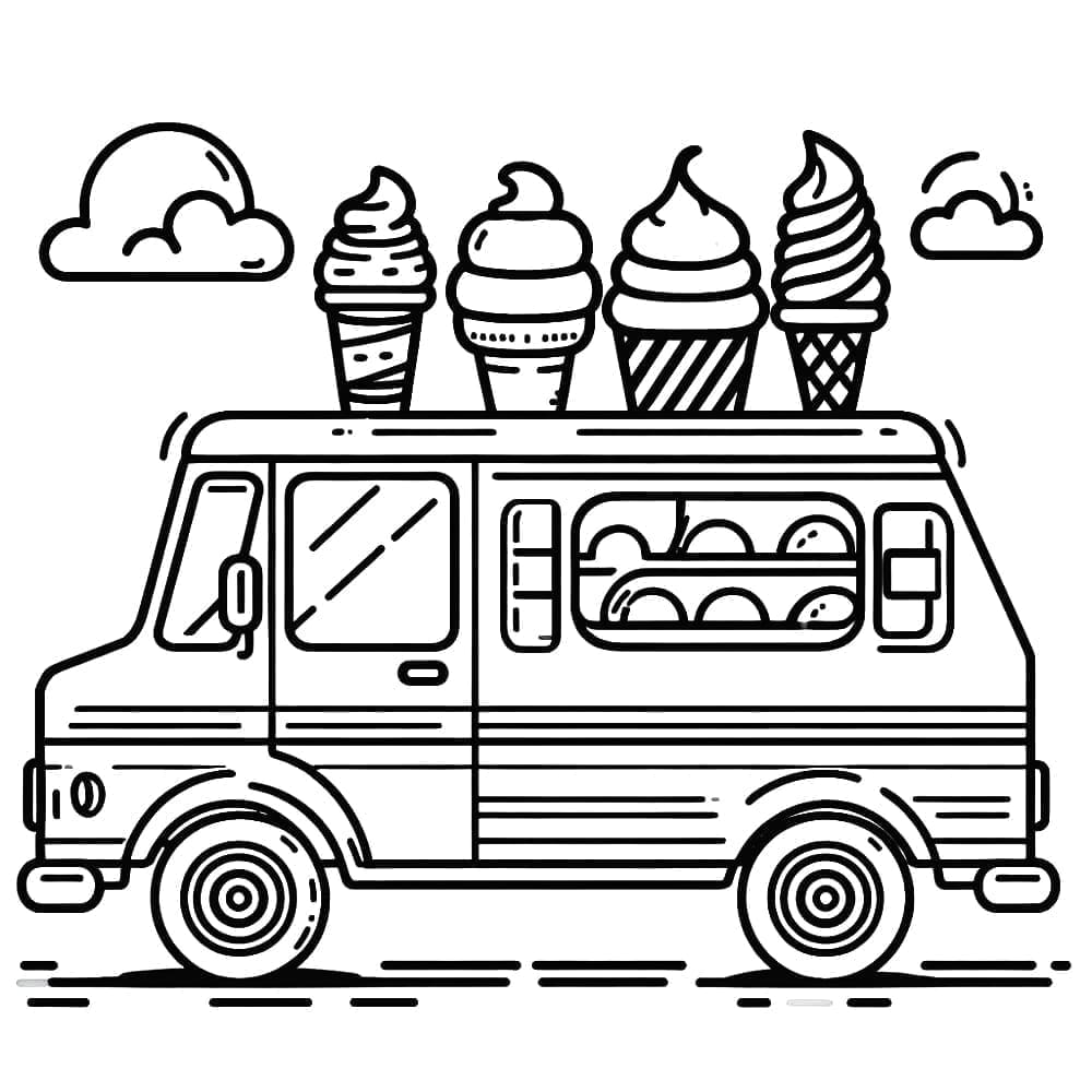 Ice Cream Truck Printable Coloring Game Ice Cream Truck Printable