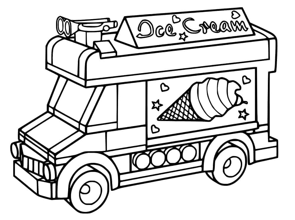 Ice Cream Truck to Color Coloring Game Ice Cream Truck to Color