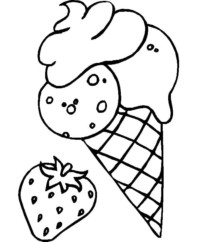 Ice Cream and Strawberry