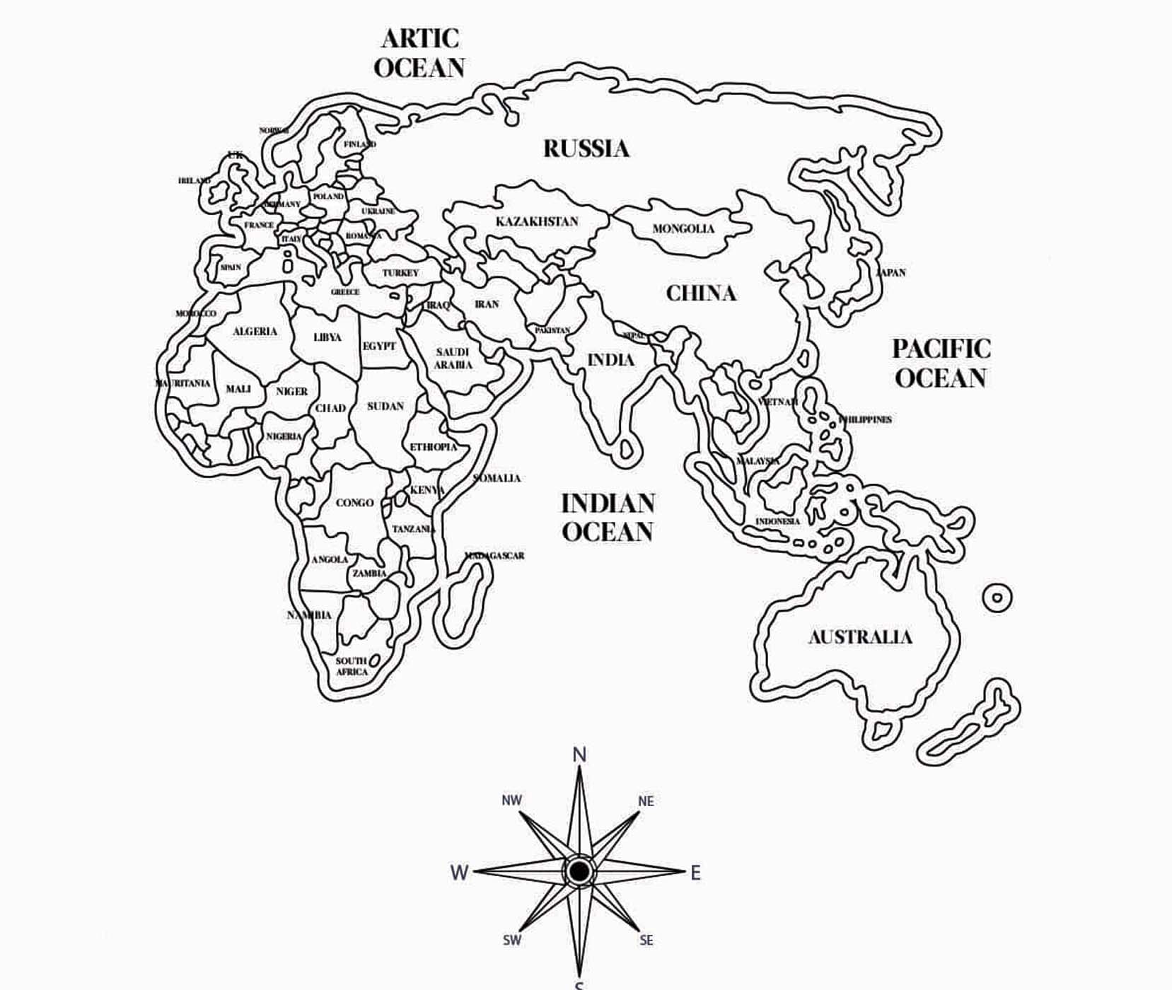 Image World Map Printable