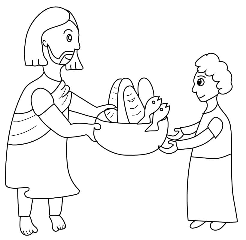 Jesus Feeding the 5000 Coloring Game Jesus Feeding the 5000
