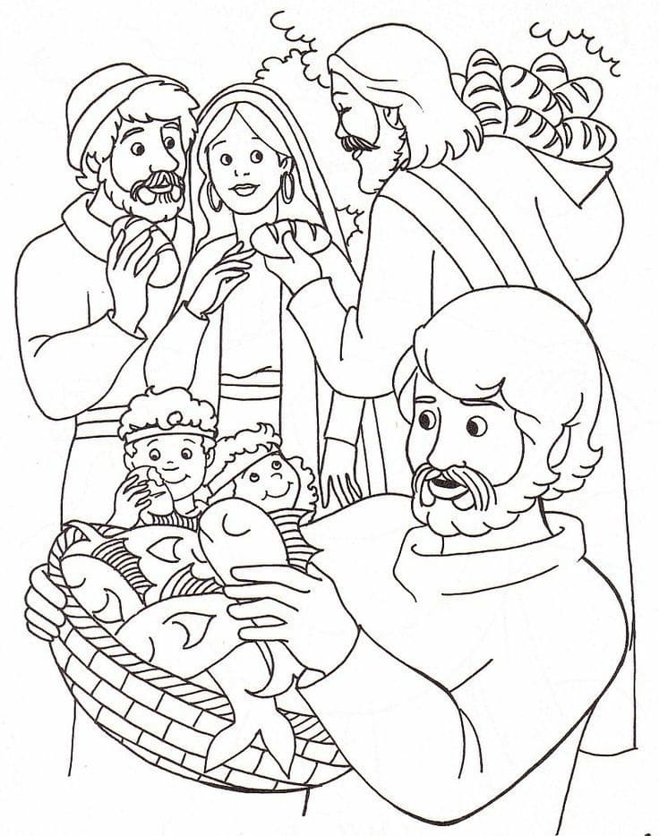 Jesus Feeds 5,000 Printable