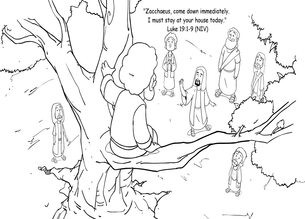 Jesus Meets Zacchaeus 1 Coloring - Play Free Coloring Game Online