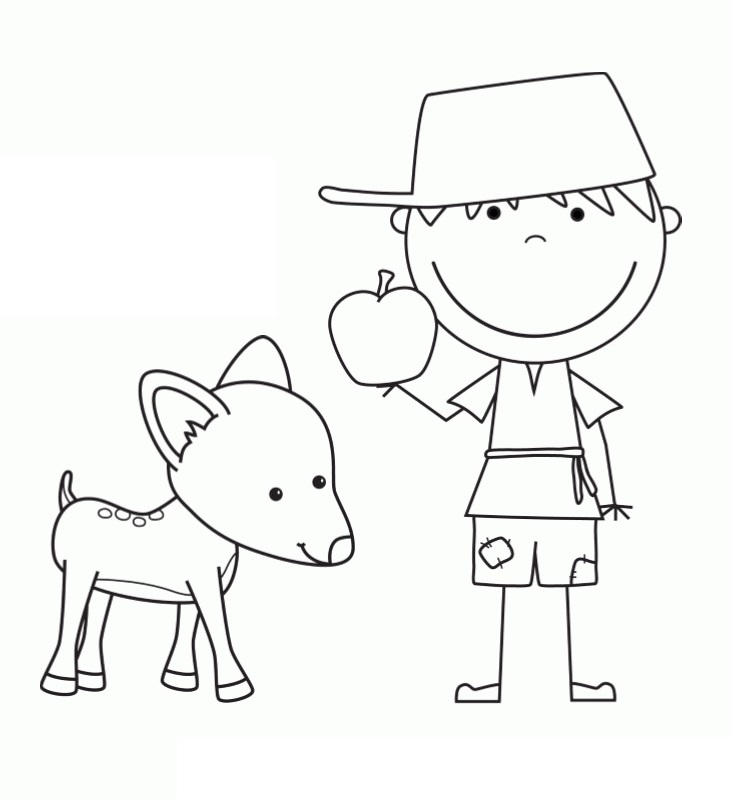 Johnny Appleseed and a Deer