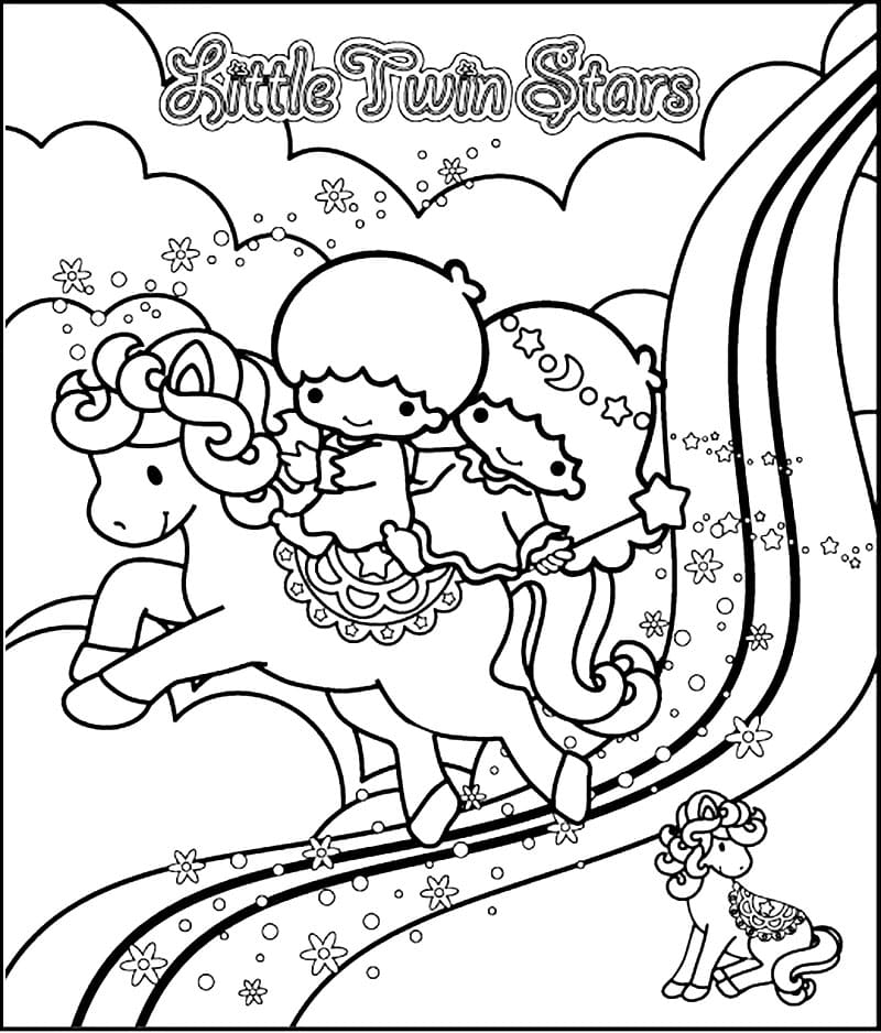 Kawaii Little Twin Stars Coloring Game Kawaii Little Twin Stars