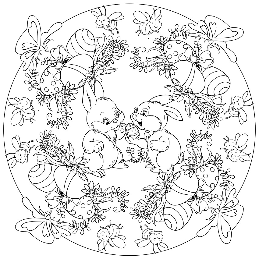 Kawaii Mandala Easter Coloring - Play Free Coloring Game Online